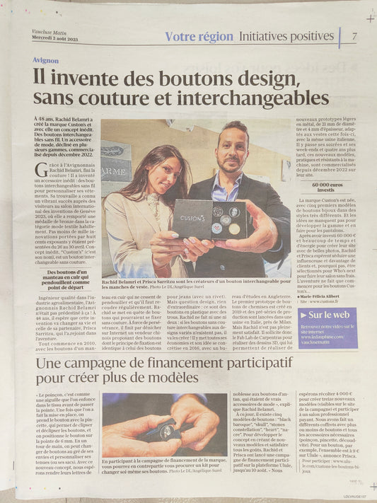 On parle de nous dans le Dauphiné Libéré - Vaucluse Matin - Custon's