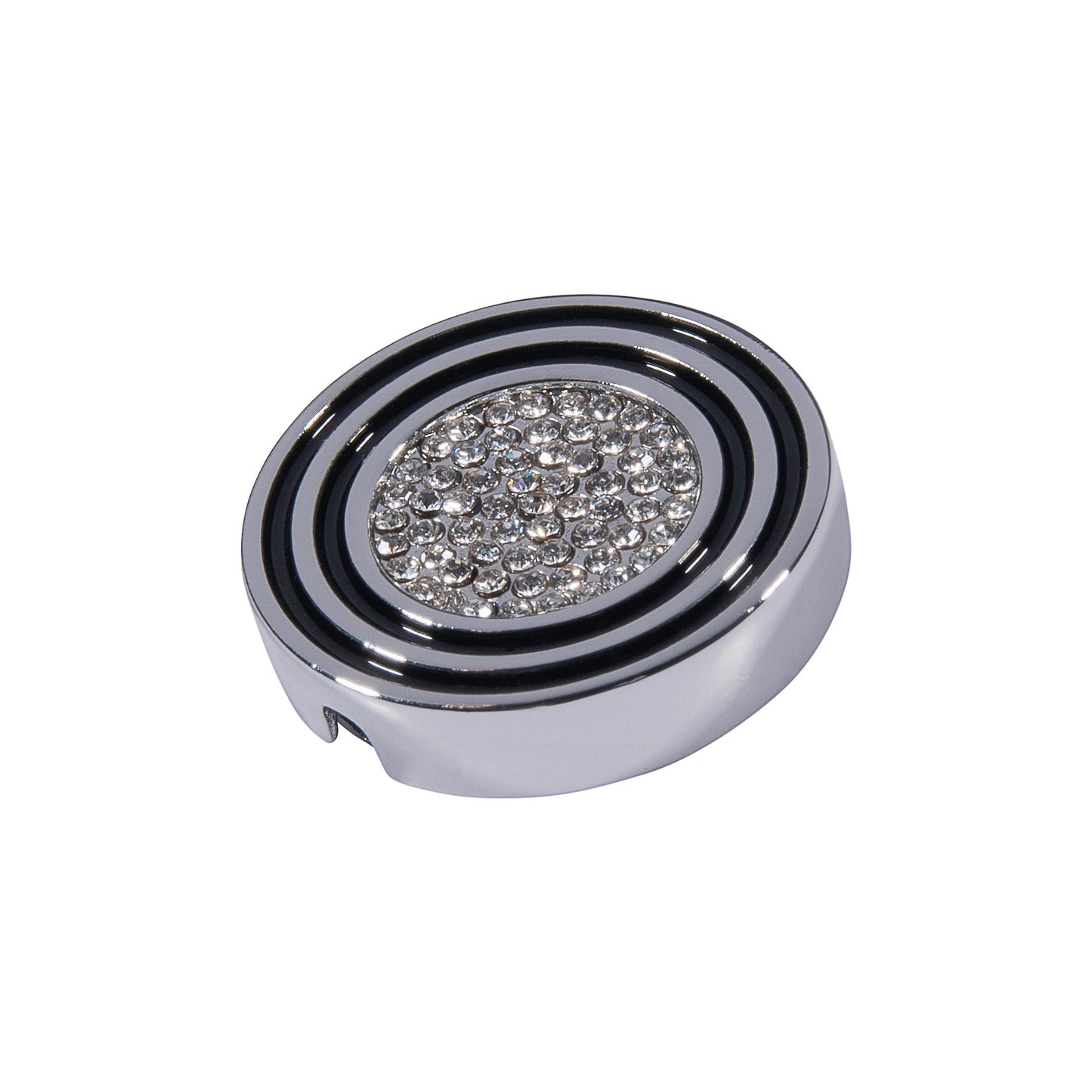 PRO - Bouton 21 mm en métal argenté lisse avec petits strass "CONSTELLATION"
