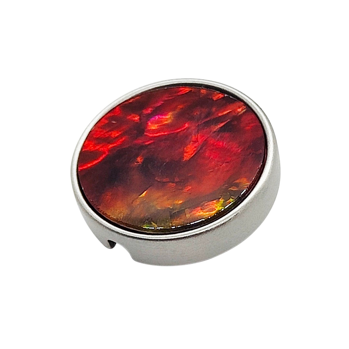 PRO 21mm metal and Ammolite quartz button