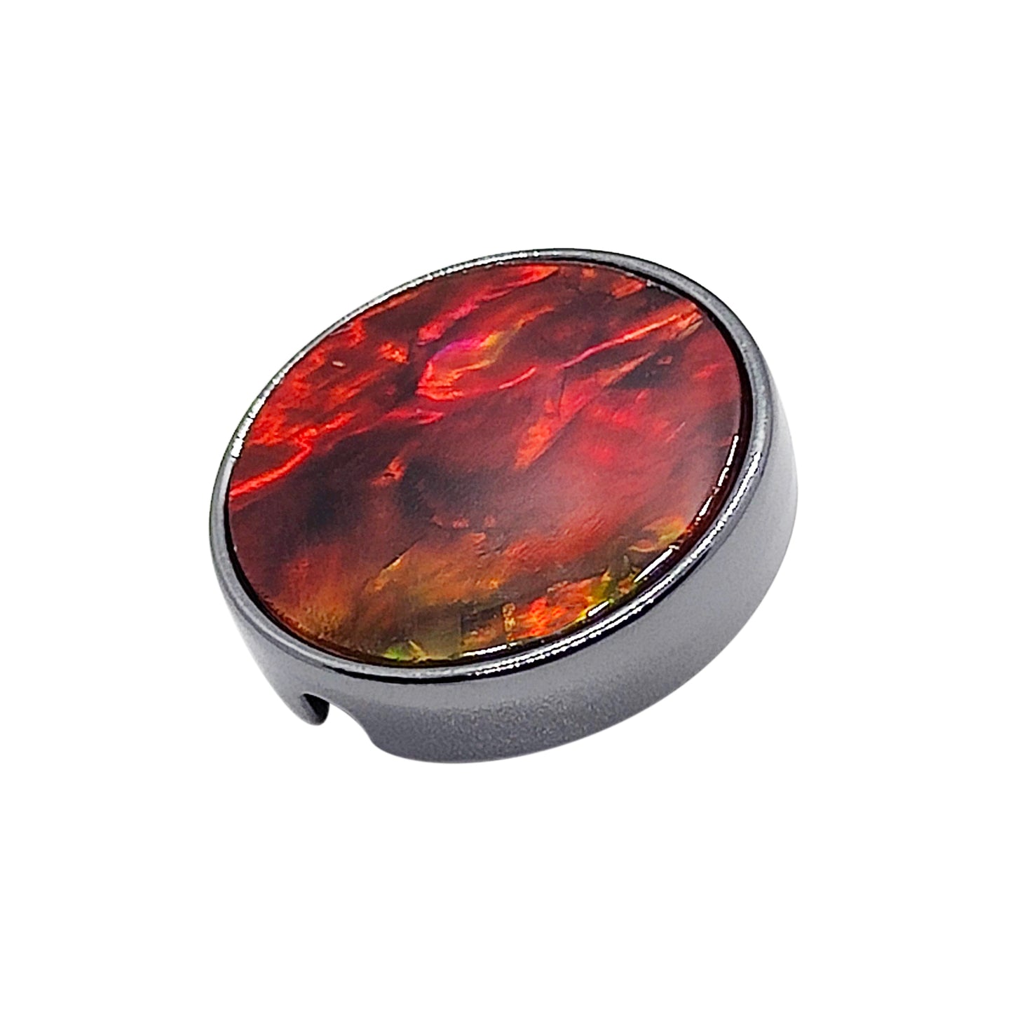PRO 21mm metal and Ammolite quartz button