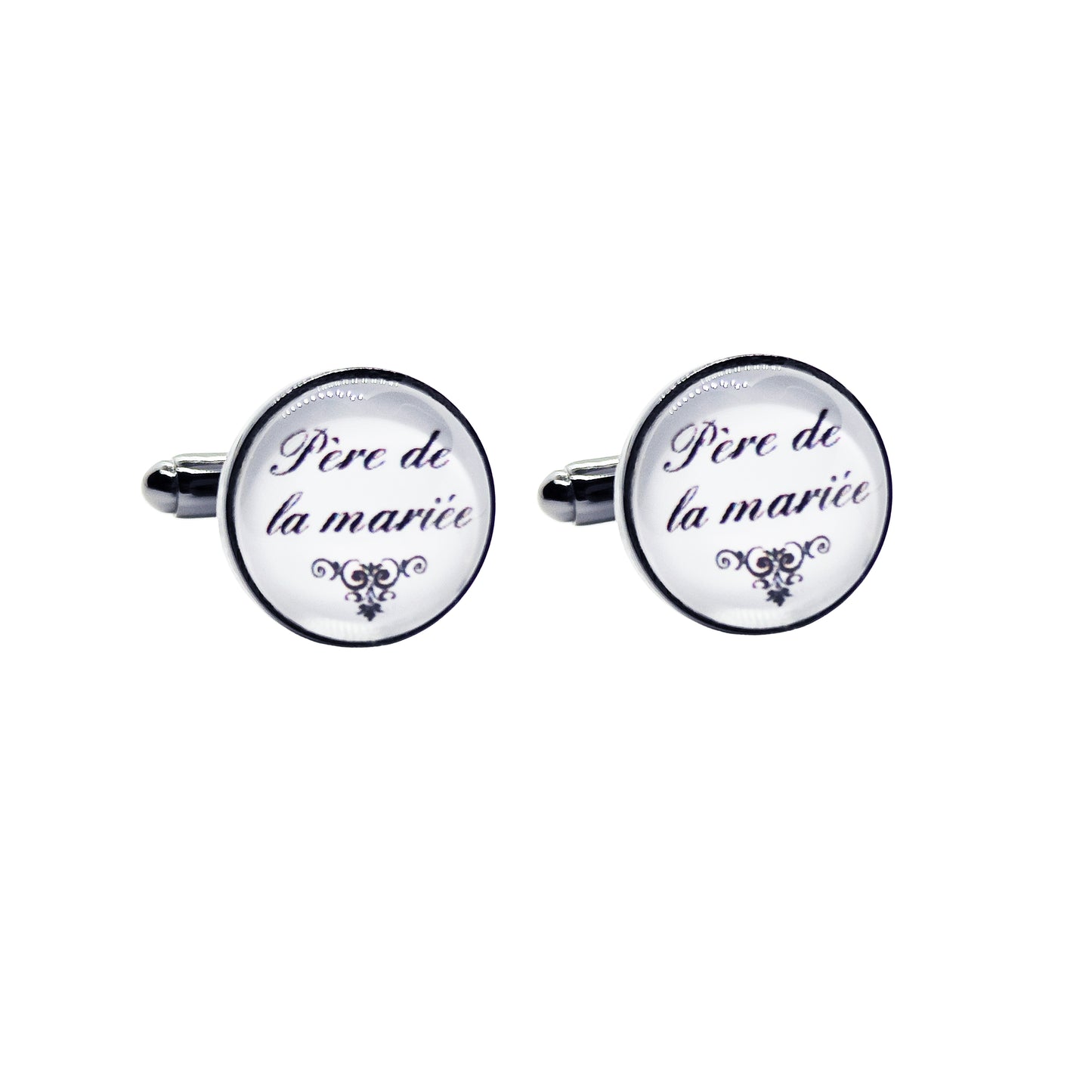 21mm button in carbon metal and black enamel, customizable
