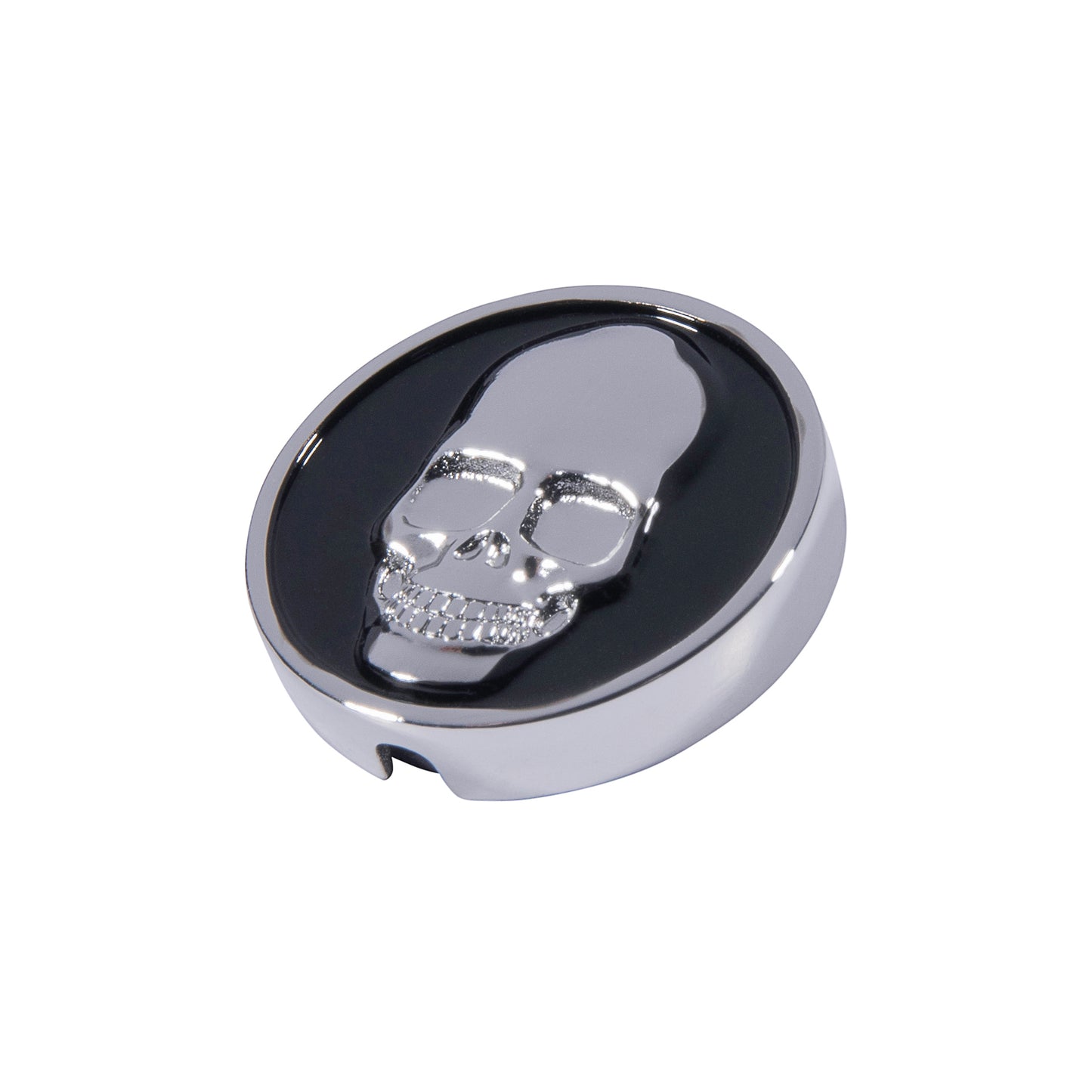 21 mm metal button with "SKULL" skull motif