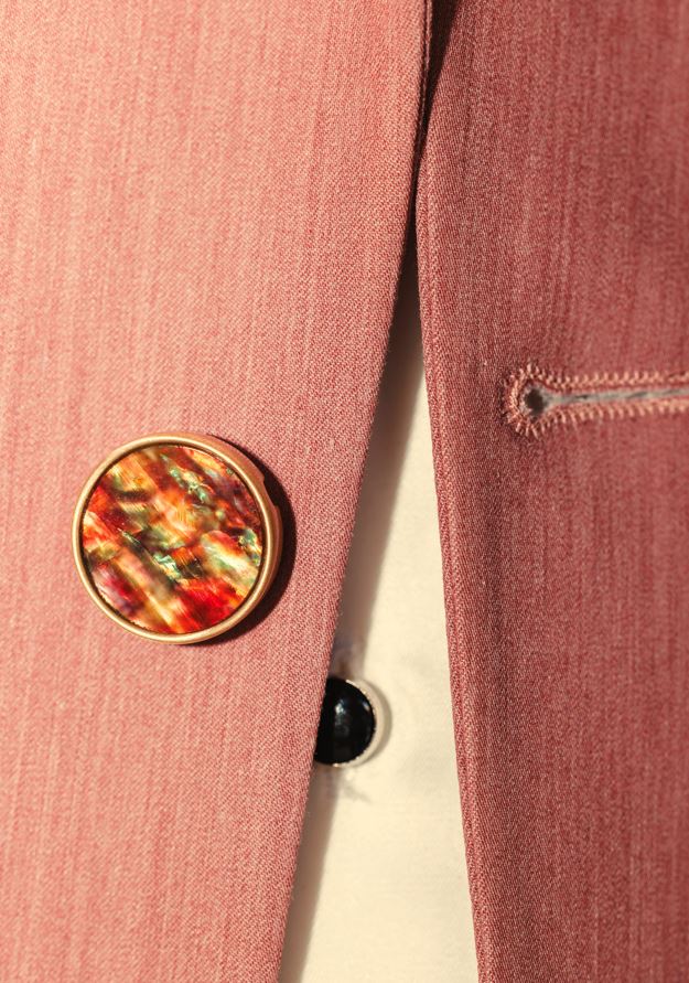 PRO 21mm metal and Ammolite quartz button