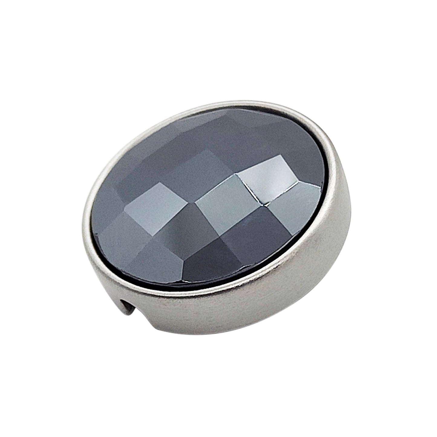 PRO 21mm Metal and Faceted Hematite Button