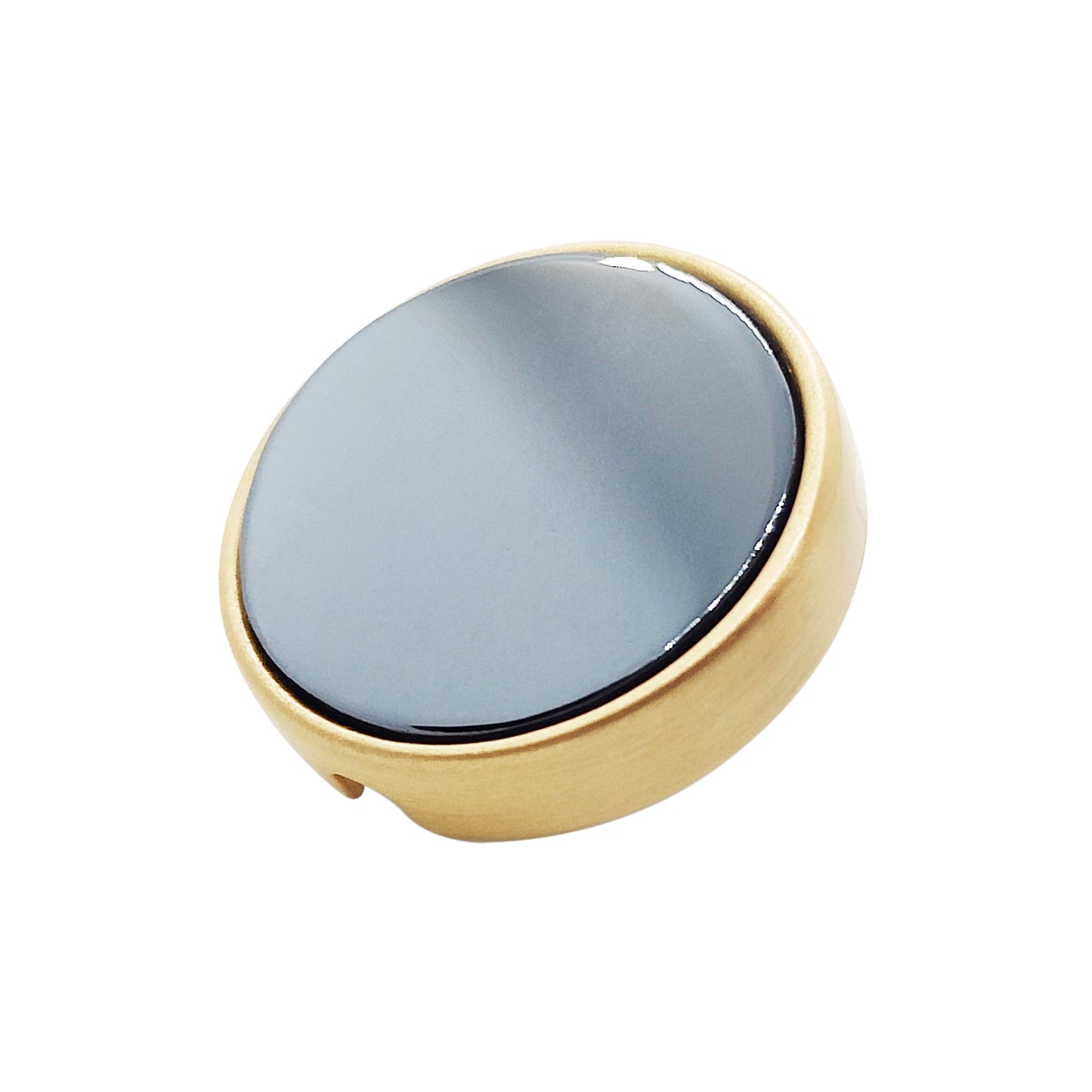 21mm button in carbon and hematite metal