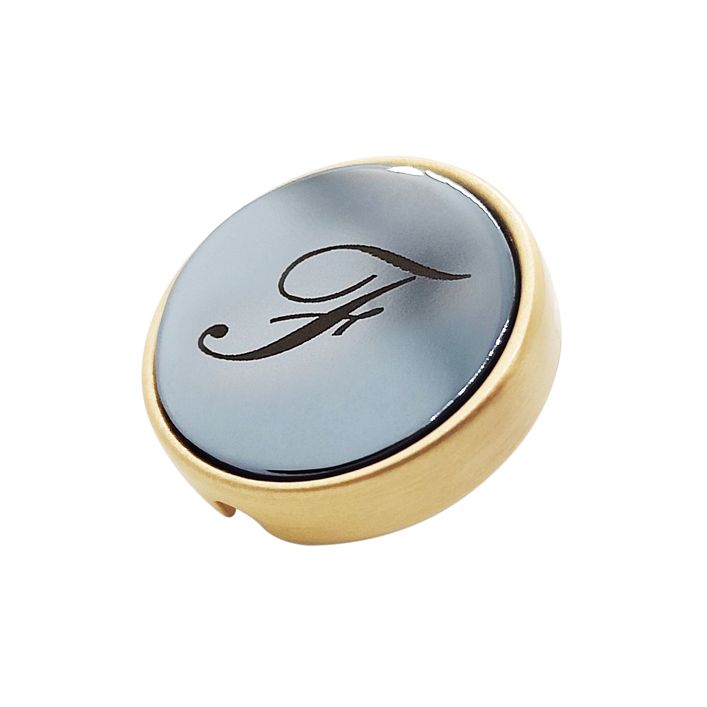 21mm button in carbon and hematite metal