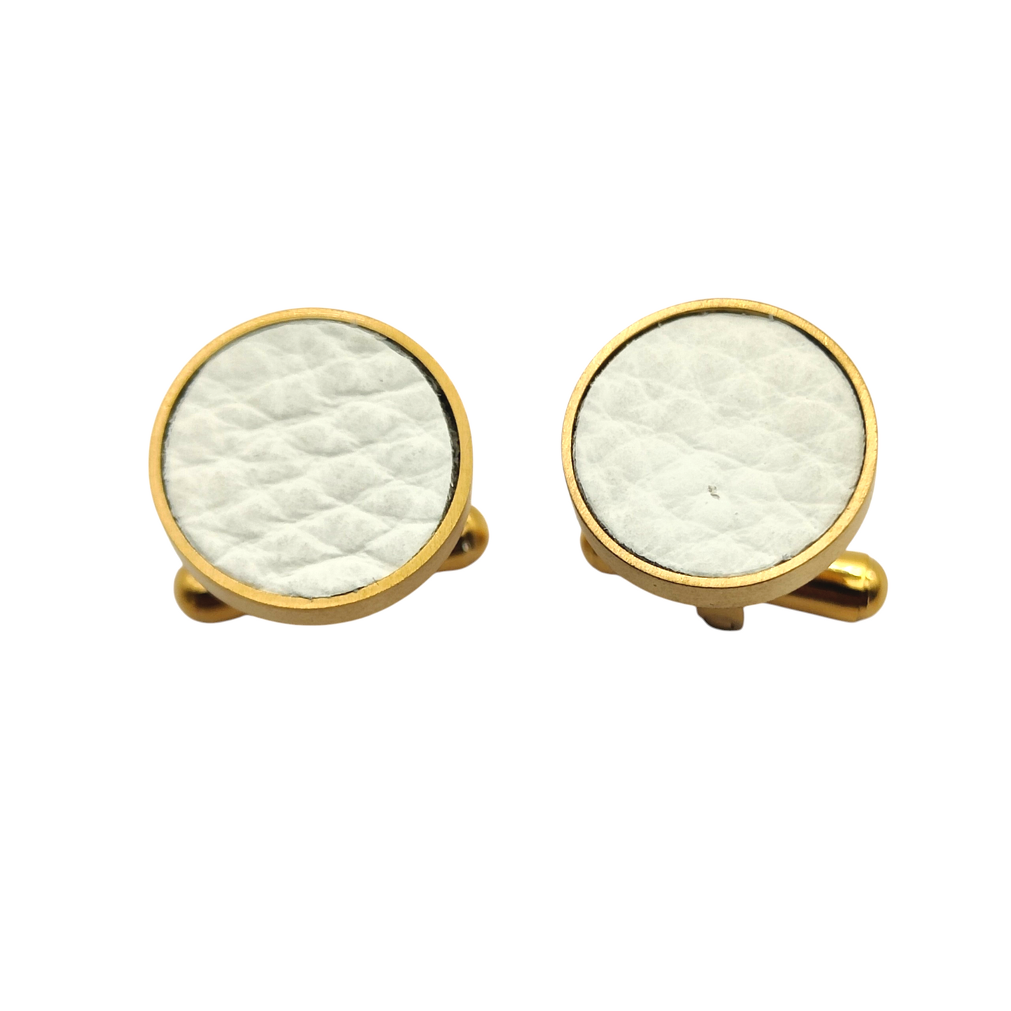 PRO - Boutons de manchettes 14 mm en métal et cuir lilas - Personnalisables