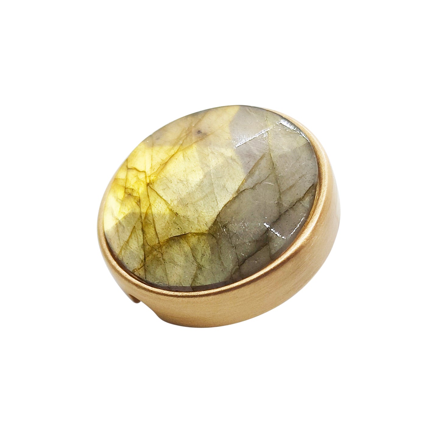 PRO Bouton 21mm en métal et labradorite multicolore