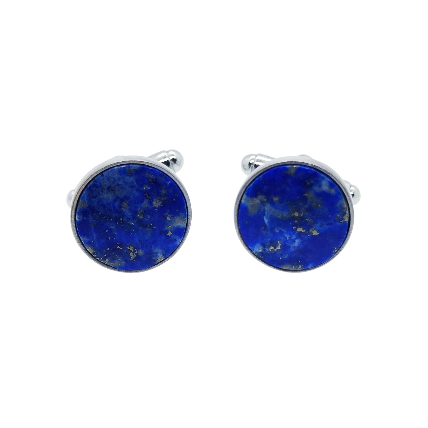 PRO - Boutons de manchettes 14 mm en métal et lapis-lazuli