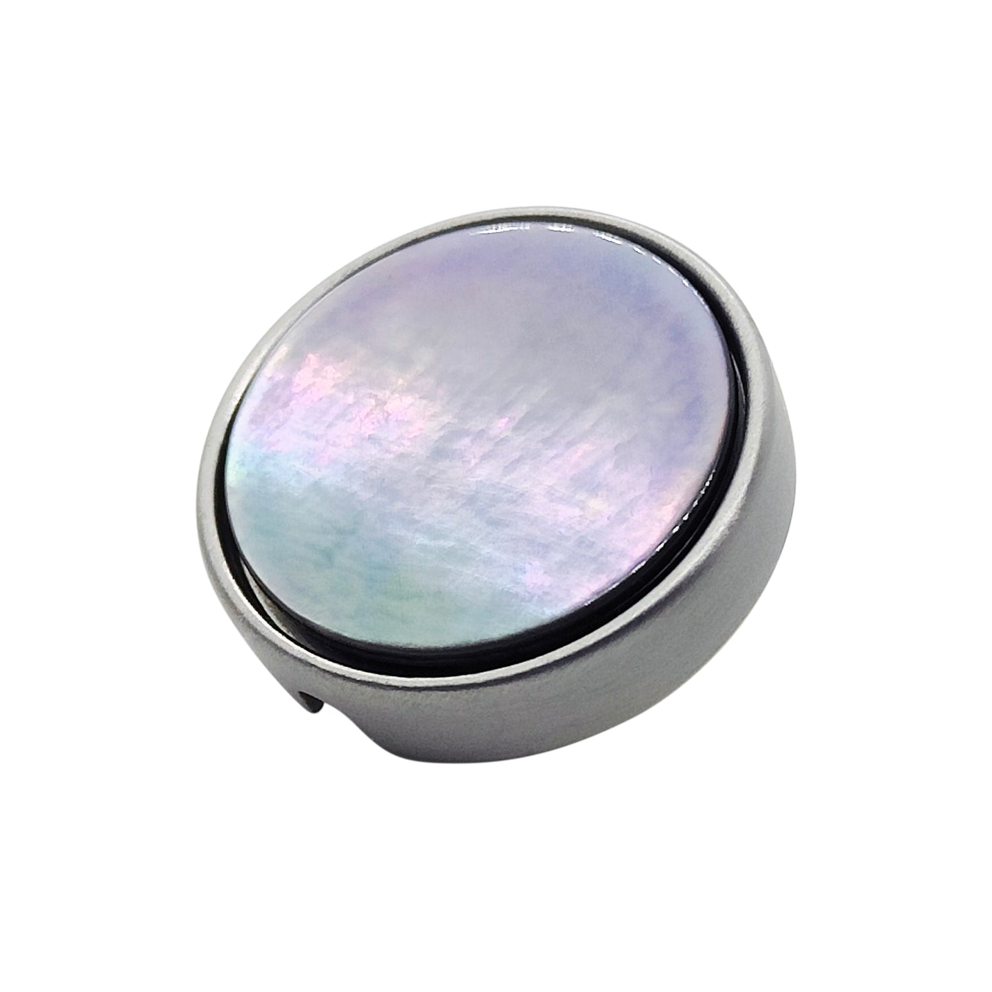 21mm button in carbon metal and black mother-of-pearl