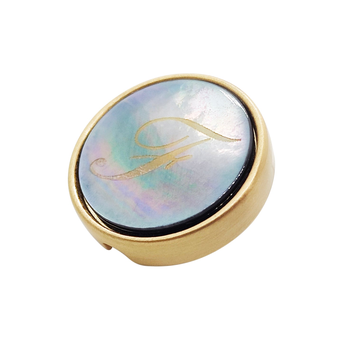 21mm button in carbon metal and black mother-of-pearl