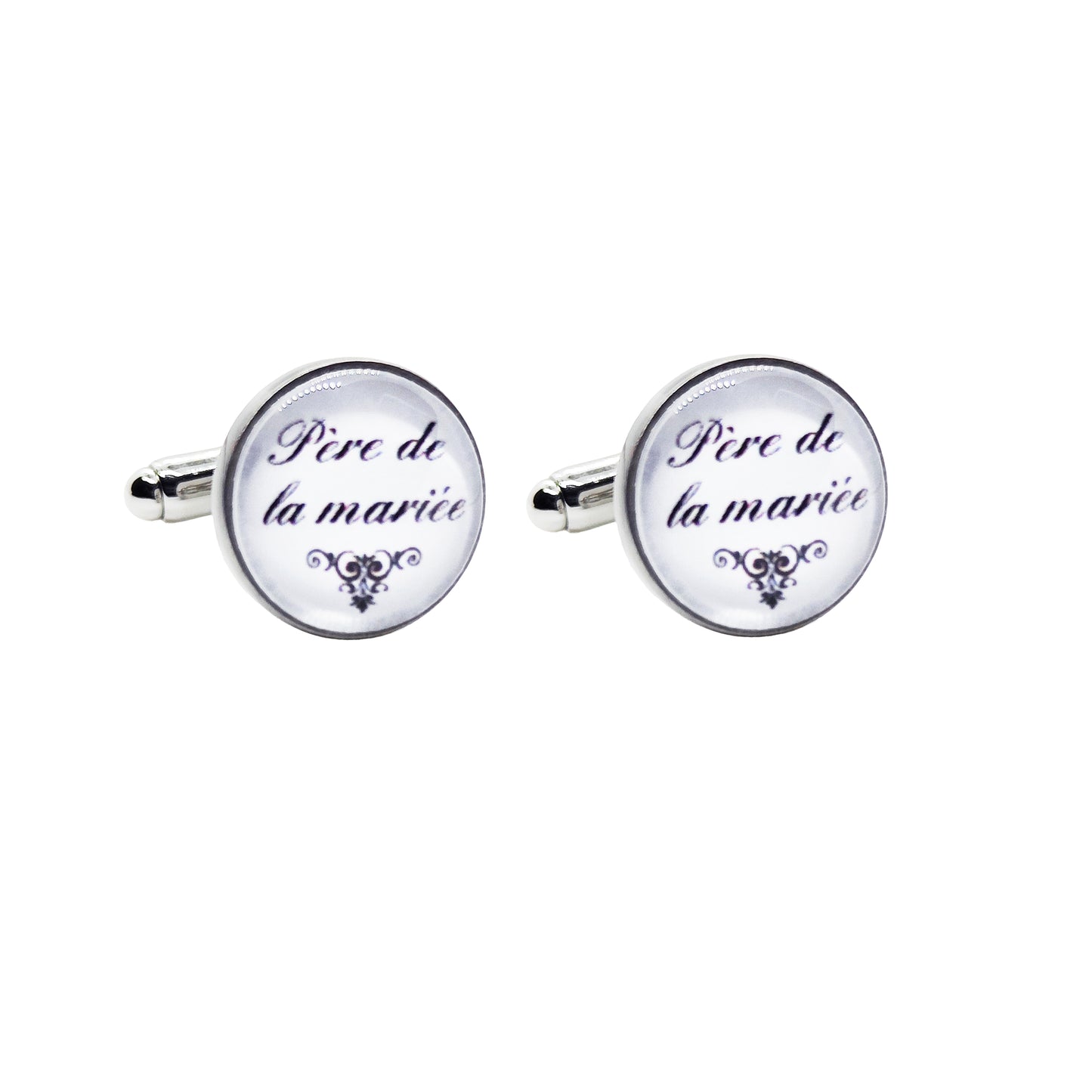 21mm button in carbon metal and black enamel, customizable