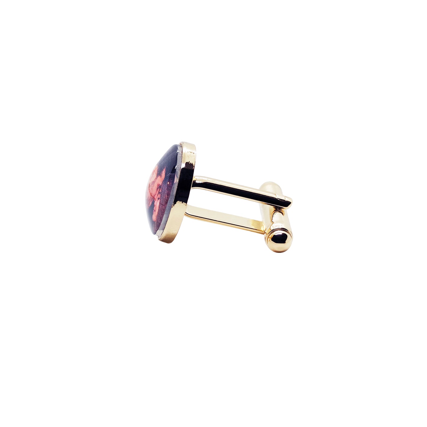 21mm button in carbon metal and black enamel, customizable