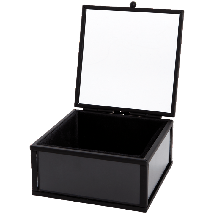 PRO Petite vitrine d'exposition noire pour boutons interchangables en métal et verre, intérieur velours
