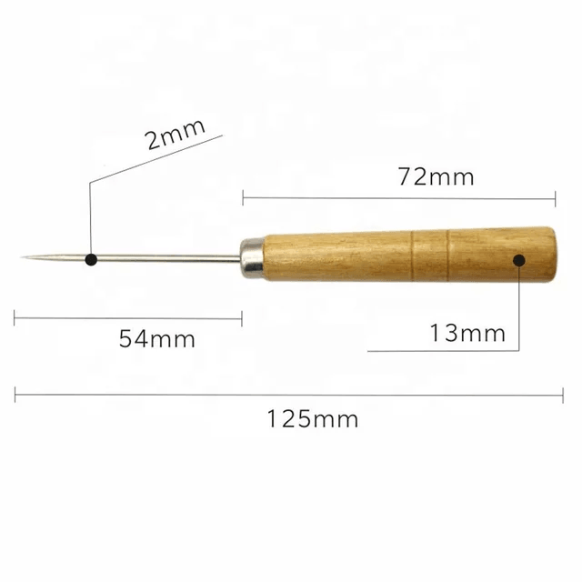 Aiguille 2mm de diamètre avec manche en bois - Custon's
