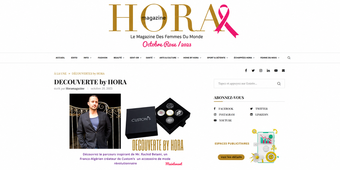 Un bel article sur Custon's dans Hora magazine, revue de mode du monde arabe