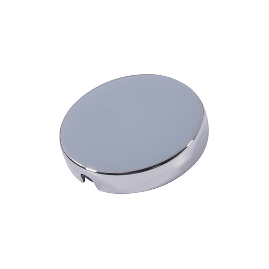 Bouton 21mm en métal argenté brillant et émail gris
