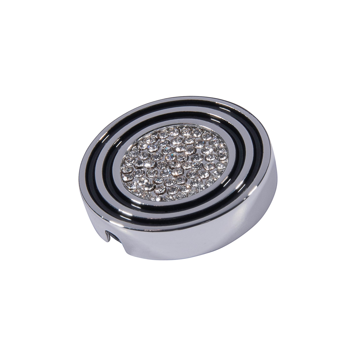 Bouton 21 mm en métal argenté brillant avec petits strass "CONSTELLATION"