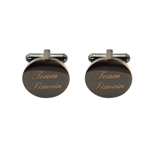 21mm button in carbon metal and black enamel, customizable