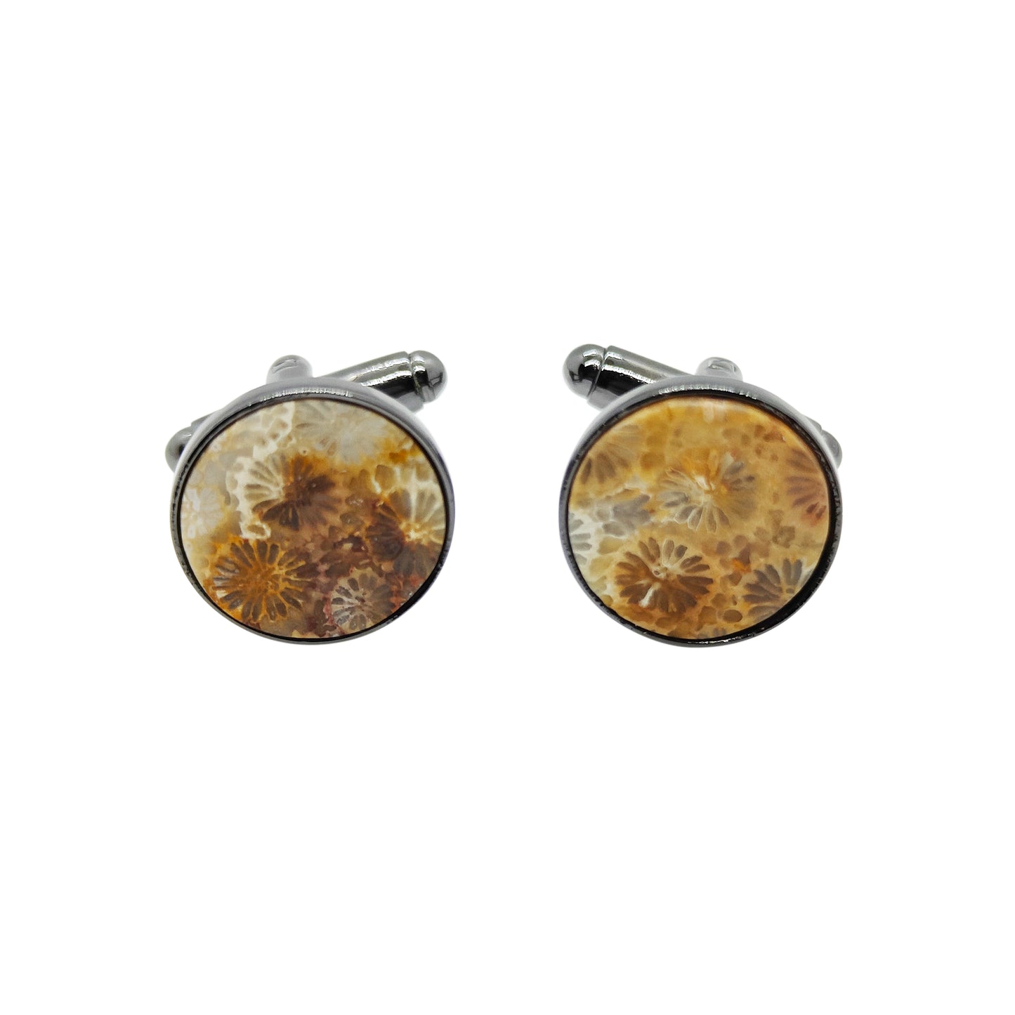 21mm button in carbon metal and black enamel, customizable
