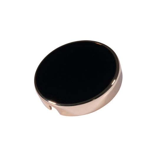 21mm button in shiny gold metal and customizable black enamel