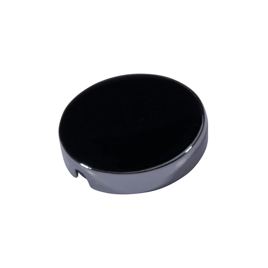 21mm button in carbon metal and black enamel, customizable