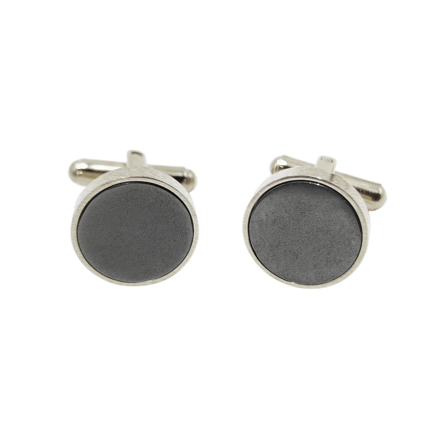 21mm button in carbon metal and black enamel, customizable