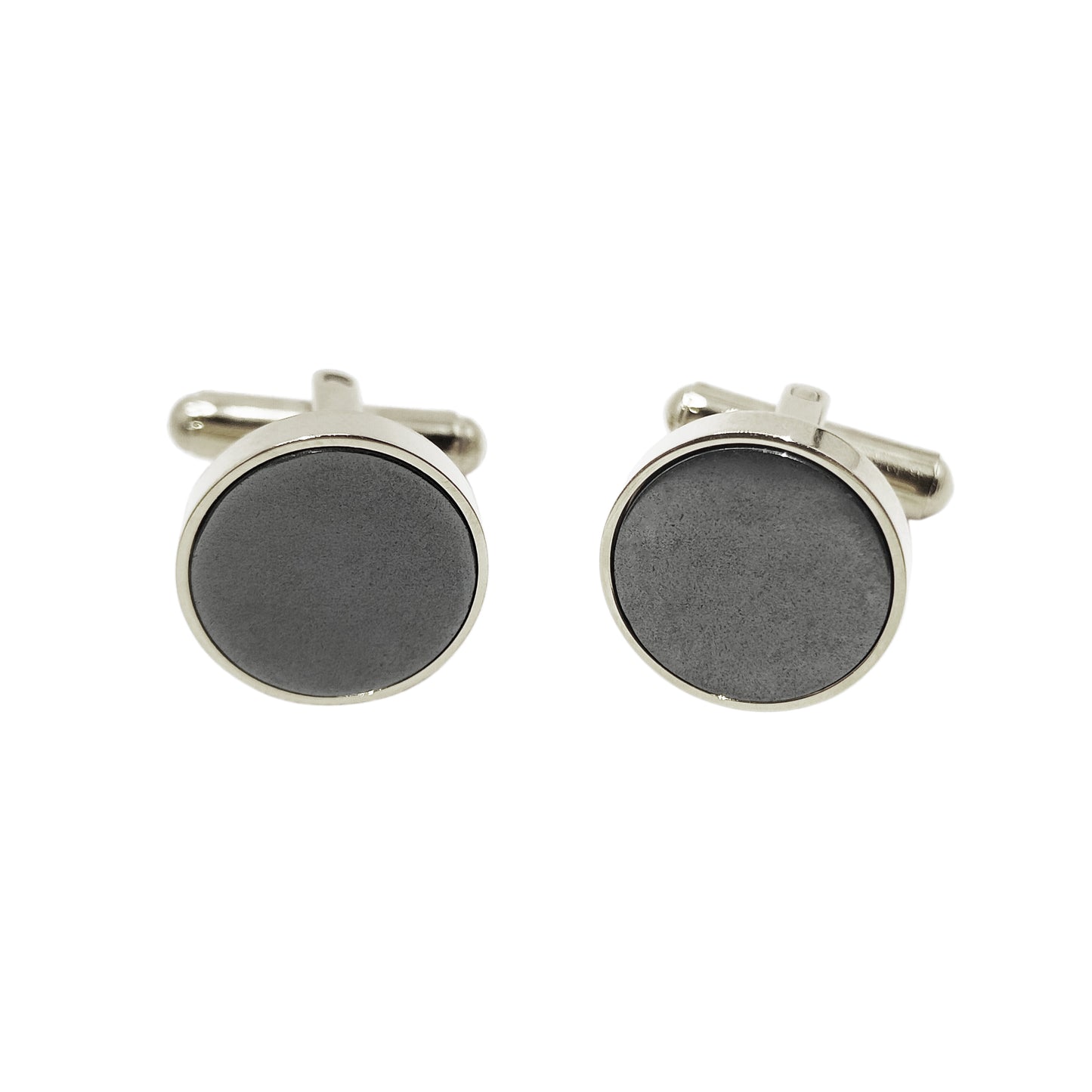 21mm button in carbon metal and black enamel, customizable