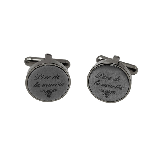 21mm button in carbon metal and black enamel, customizable