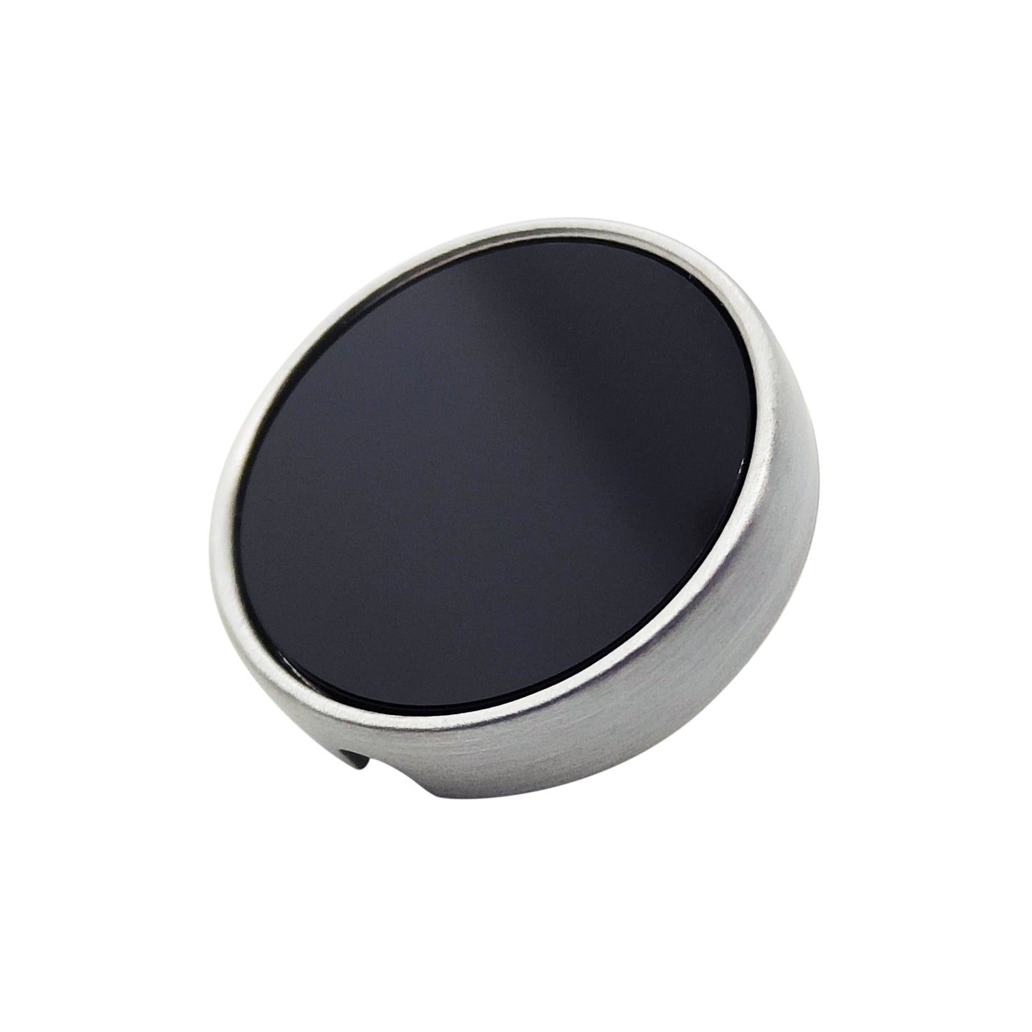 21mm button in brushed gold metal and black onyx