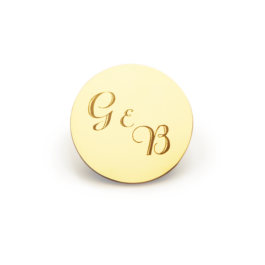 21mm customizable shiny gold metal button